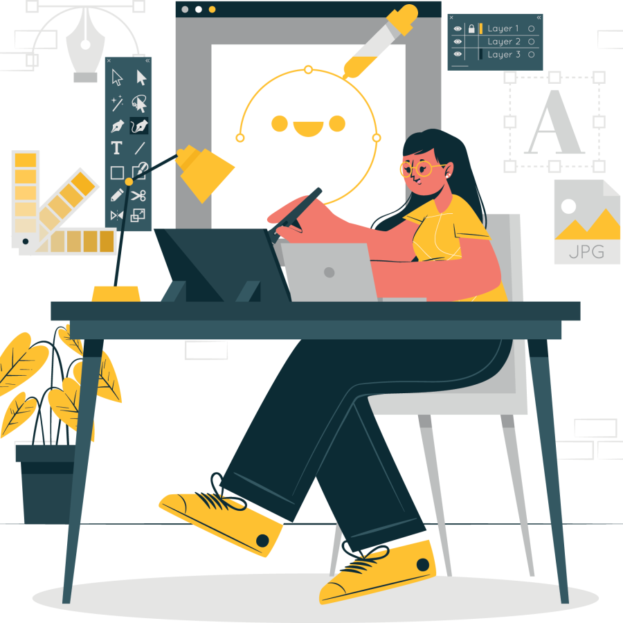 تصویر پس زمینه طراحی رنگ و فونت برند